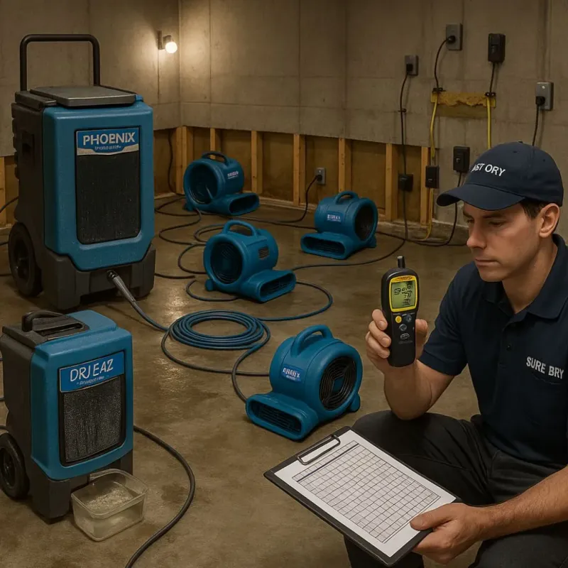 Structural Drying and Dehumidification process in Ridley Park, PA